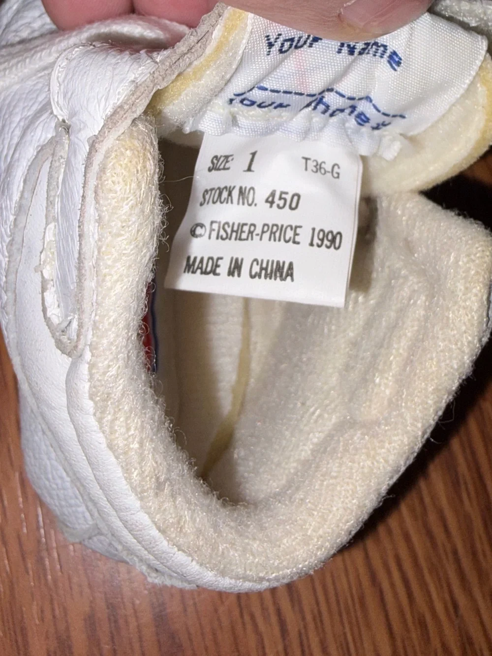 Vintage Fisher-Price White Baby Lace-Up Soft Sole Shoes